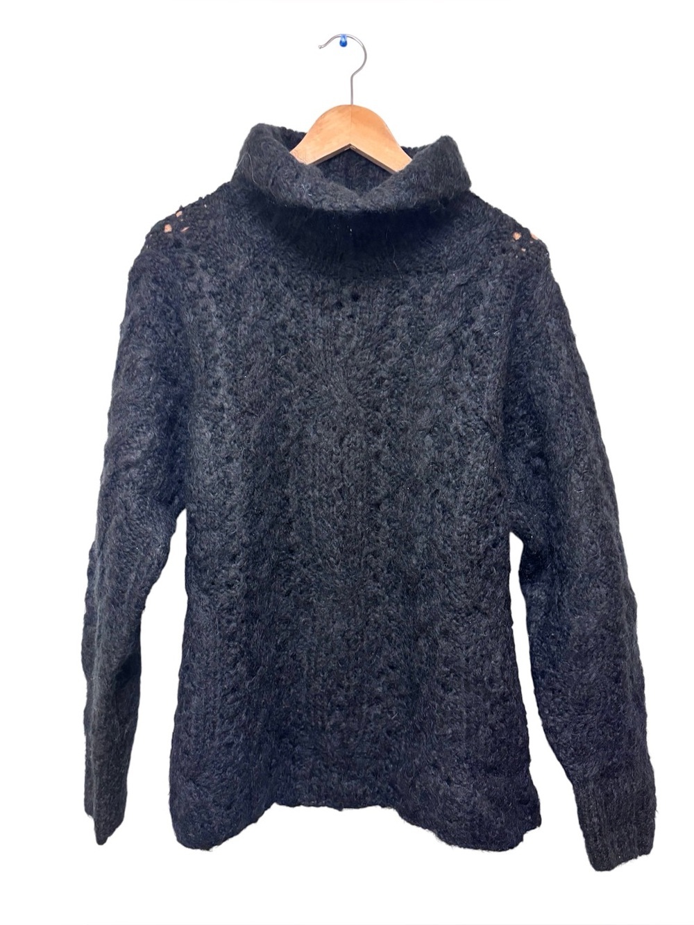 Vintage Garnet Hill Mohair Cable Knit Turtleneck Sweater